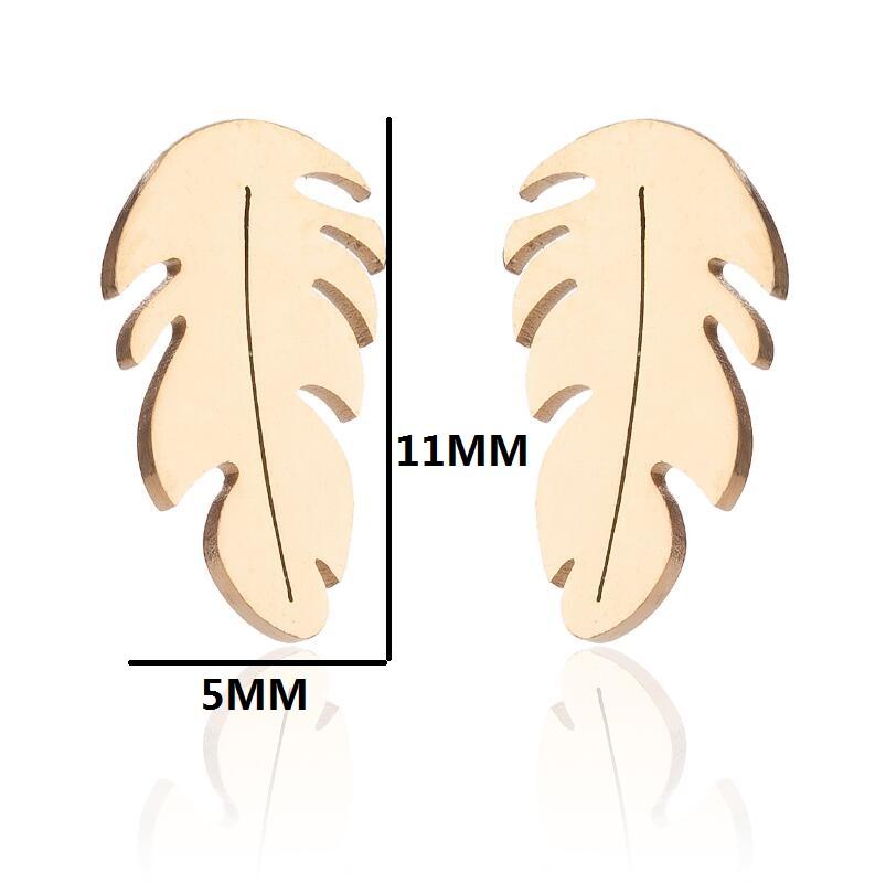 Bohemian Tiny Monstera Leaves Stud Earrings For Women Piercing Ear Surgical Steel Plant Leaves Ear Studs Pendientes Gift