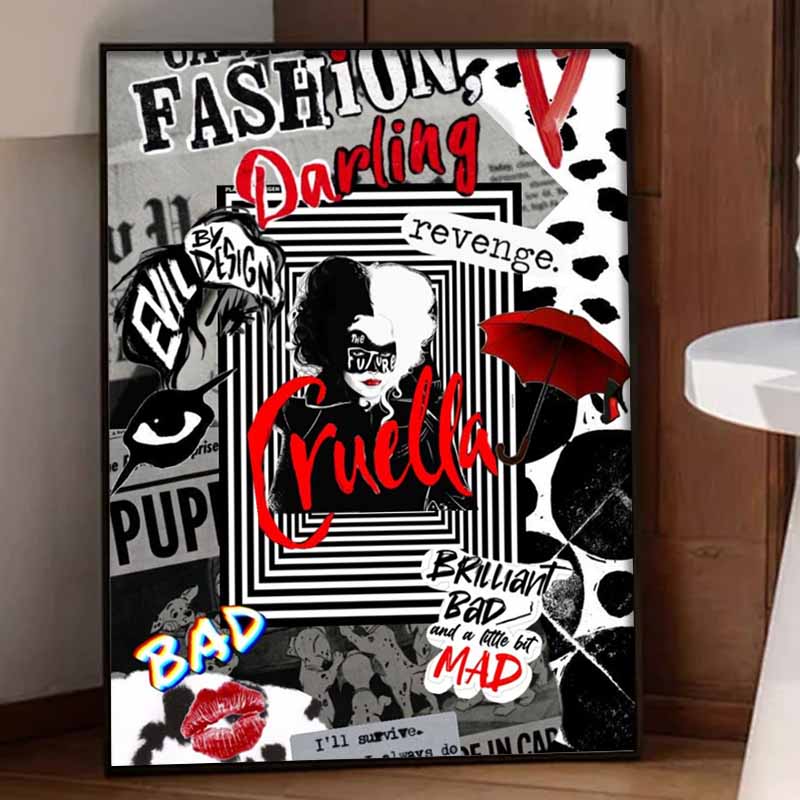 Disney Diamond Painting Kit Cruella 5D DIY, suitable for beginners and craft lovers, interior space decoration