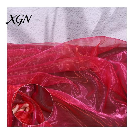 Durable Organza for Fashion Accessories 1 Yard Two Tone Sheer Fabric, 60 Inch Wide Iridescent Silky Decorative Fabric Christmas Tree Ornaments Glitter
