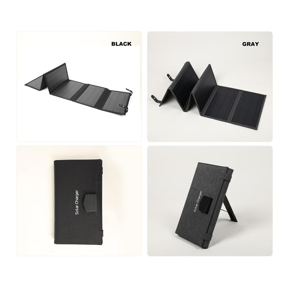 Портативная солнечная панель 60 Вт, складная монокристаллическая кремниевая солнечная зарядная плата с QC3.0/5V