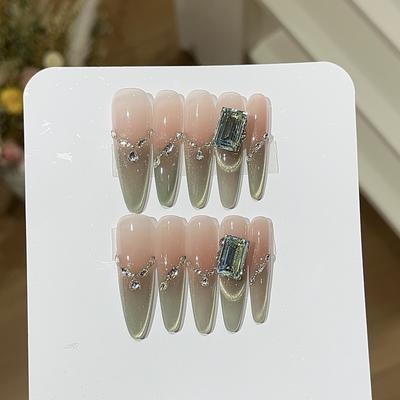 Прохладный кремово-зеленый летний свежий прозрачный лед авокадовый зеленый кошачий глаз K9 куча брони Drill Wear