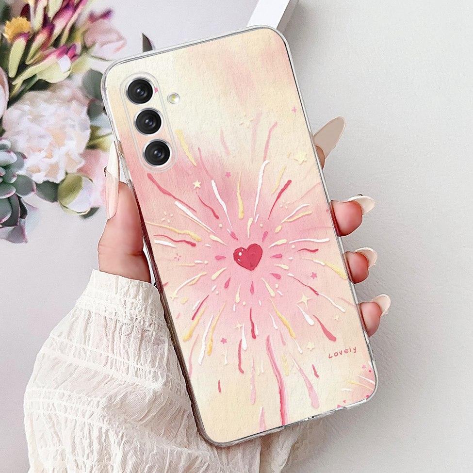 Прозрачный чехол для Samsung A14 5G Милый Кот Роскошная Мода Цветы Расписная Задняя Крышка Для Телефона Samsung Galaxy A14 5G Чехол SM-A146B