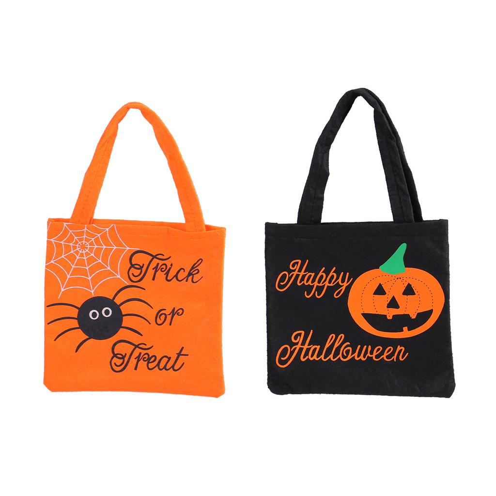 2 Pcs Halloween Pumpkin Tote Bag, Halloween Children's Candy Bags