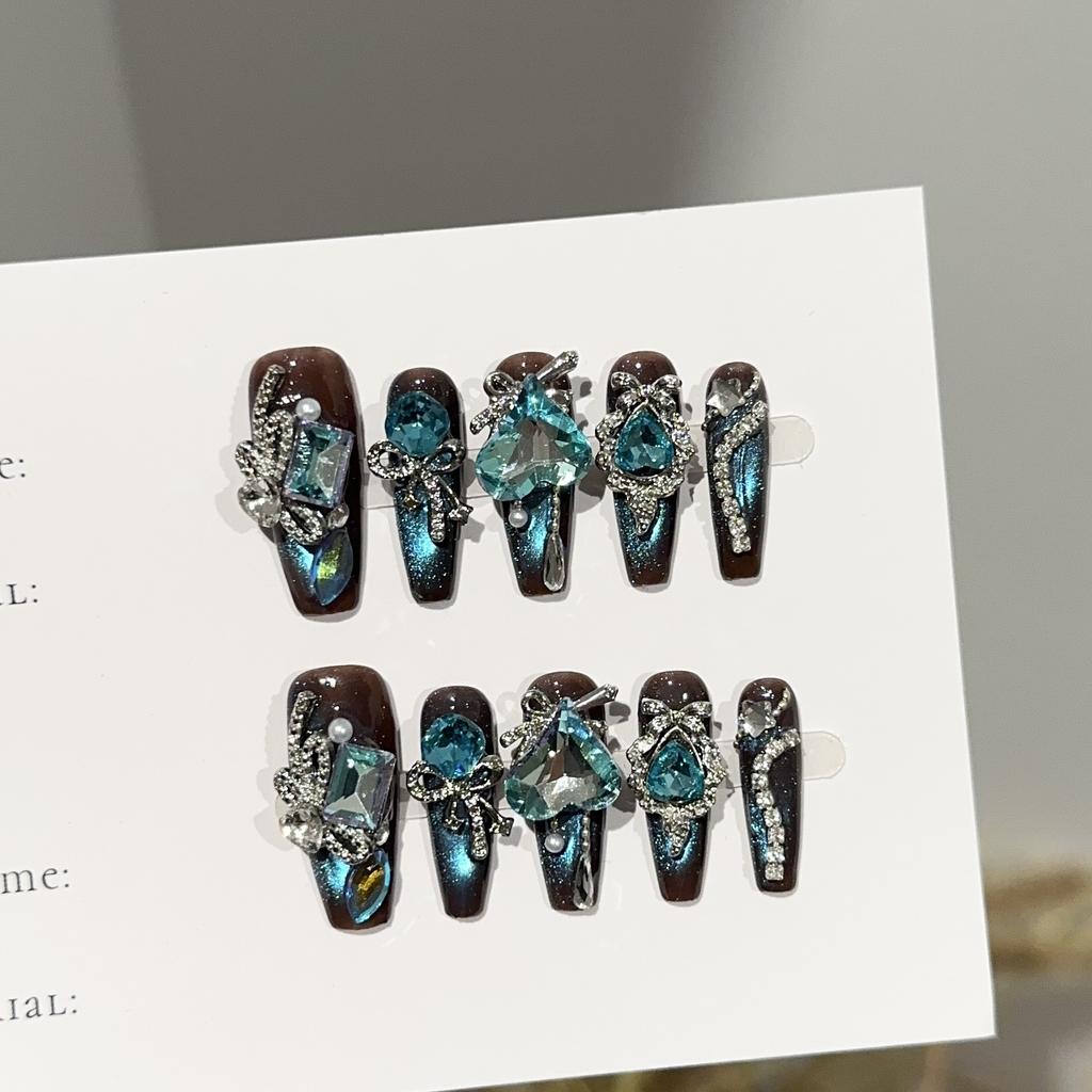 Средние ногти-пуанты, квадратные накладные ногти, френч тип, клей для ногтей с 3D-дизайном, многоразовые накладные акриловые ногти, полное покрытие, наклейки для ногтей для женщин