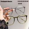 Fashionable Anti Blue Light Reading Glasses for Elderly People Retro Artistic Circular Reading Glasses for Women