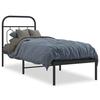 VidaXL Cadre de lit métal sans matelas avec tête de lit noir 75x190 cm 377107