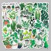 50 Cartoon Green Plant Stickers: DIY Decor for Laptops, Cars, and Scooters