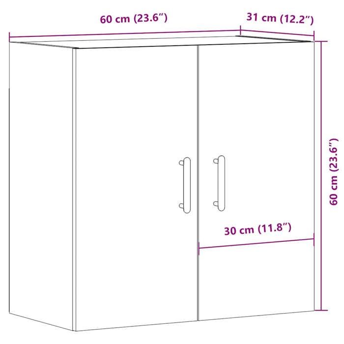 VidaXL Armoire murale vieux bois 60x31x60 cm bois d'ingénierie, armoire, armoire suspendue, armoire latérale, armoire de 857304