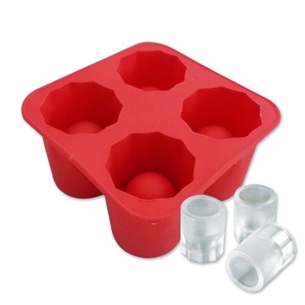 Форма и поднос для 4 кубиков льда и стаканов для шоколадных шутеров белый