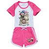 Labubu Pattern Childrens Summer Shorts And Tshirt Set With Cotton Fabric For Active Play
