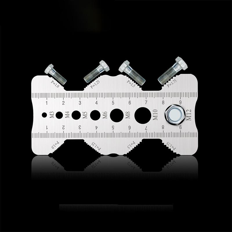 1/2 Pcs Stainless Steel Thread Checker Screw Measurement Ruler Metric Caliper Gauge Tool For Measuring Screw Pitch Bit Bolt Nut&