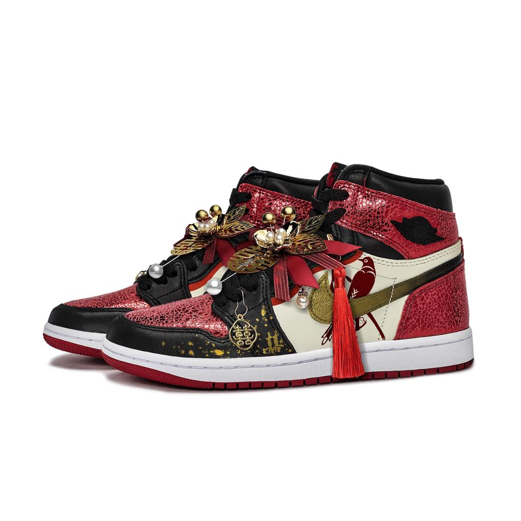 Jordan Air Jordan 1 Винтажные Баскетбольные Кроссовки Женские Высокие Золотые FD2596-602(Team80-S-BOX)