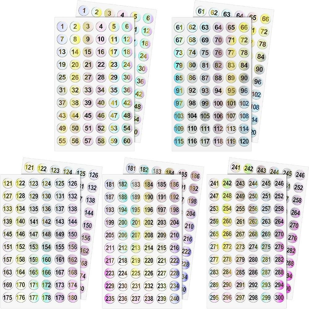 10 Sheets Small 1 To 300 Number Stickers Self Adhesive Number Stickers Set Numbering Letter Decals