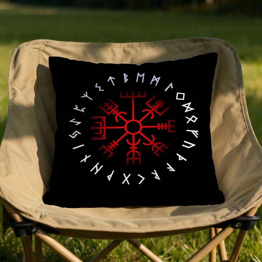 Viking Amulet Pattern Cushion Cover Soft Reversible Durable Pillow Cover MultiScene Use for Home Car Daily Comfort