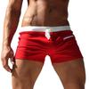 Men's Solid-Color Swimming Trunks With Drawstring Pockets Slim Beach Shorts And Swimwear