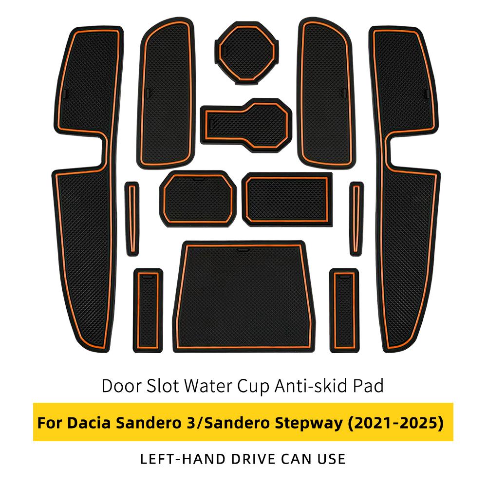 Car Door Groove Mat For Dacia Sandero 3/Sandero Stepway III Anti-Slip Door Slot Pad Auto Sandero Stepway Accessories PVC