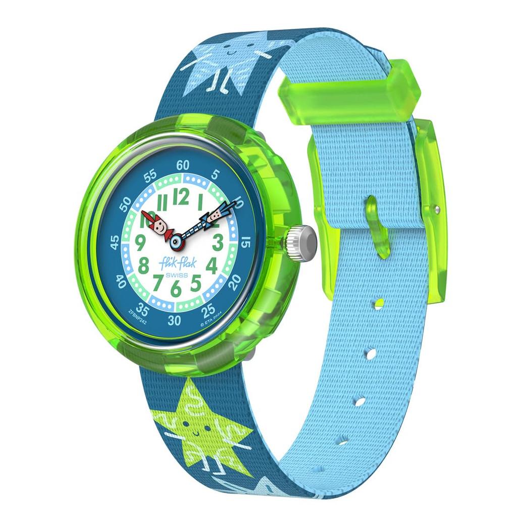 Swatch Flik Flak Starry Glow FBNP242 Boys' Green Watch
