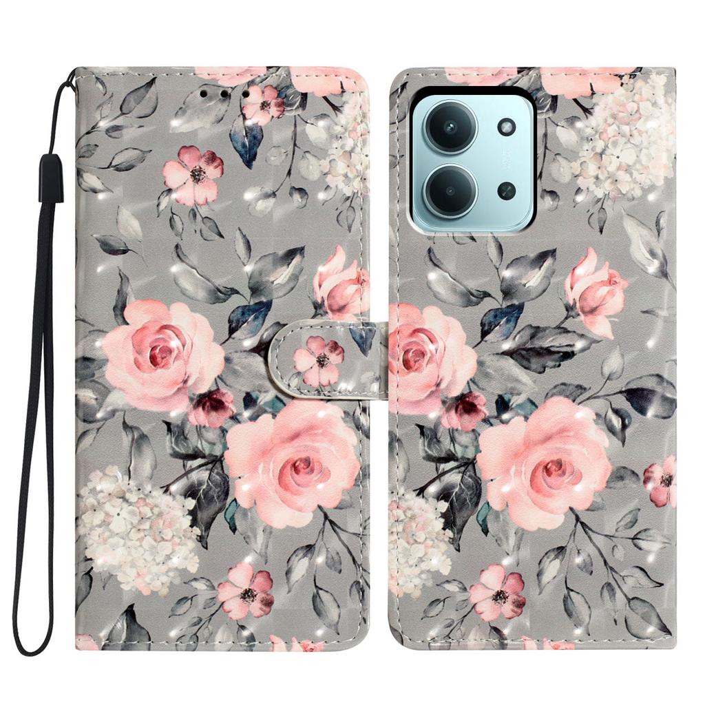 Для Xiaomi Redmi 15C 4G (Глобальный) (171 мм)/Чехол для Poco C85 4G Кожаный кошелек Чехол для телефона 3D печать рисунка