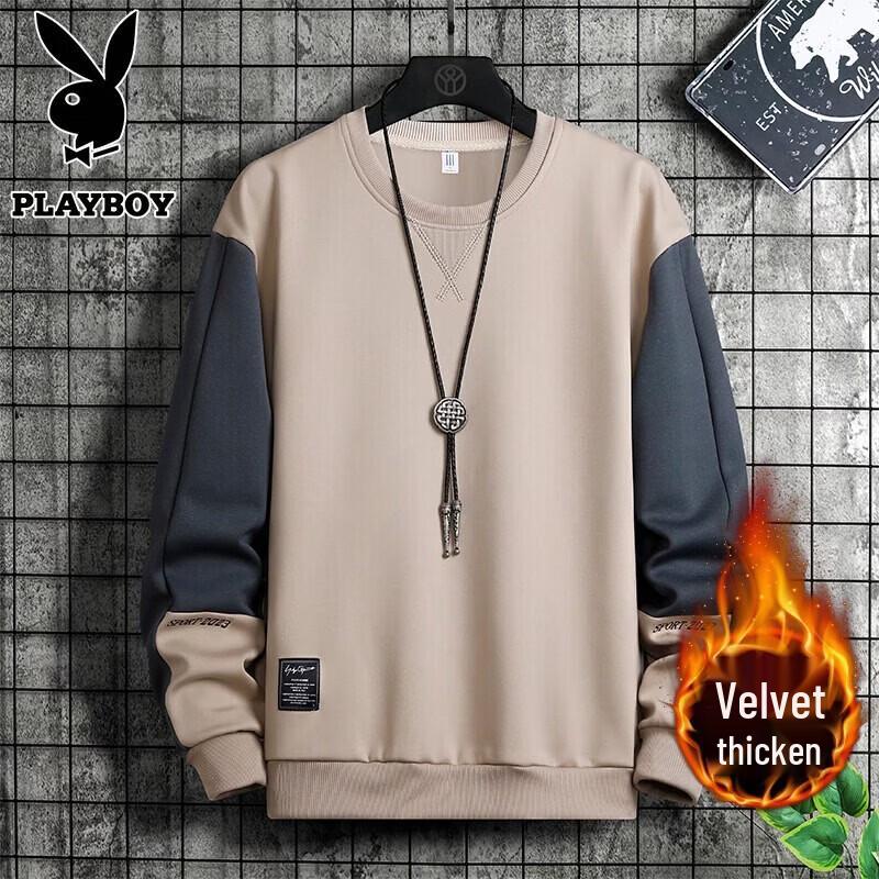 PLAYBOY Мужская свободная повседневная толстовка с круглым вырезом