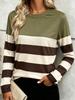 Women's T Shirt Print Graphic Striped Fashion Classic Casual Long Sleeve Crew Neck Regular Tops Daily Weekend Spring Fall