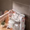Двухслойная стойка для хранения столовых приборов, кухонная миска, посуда, миска, ящик для тарелок, сушилка для мисок, бытовая коробка для мисок с крышкой, шкаф