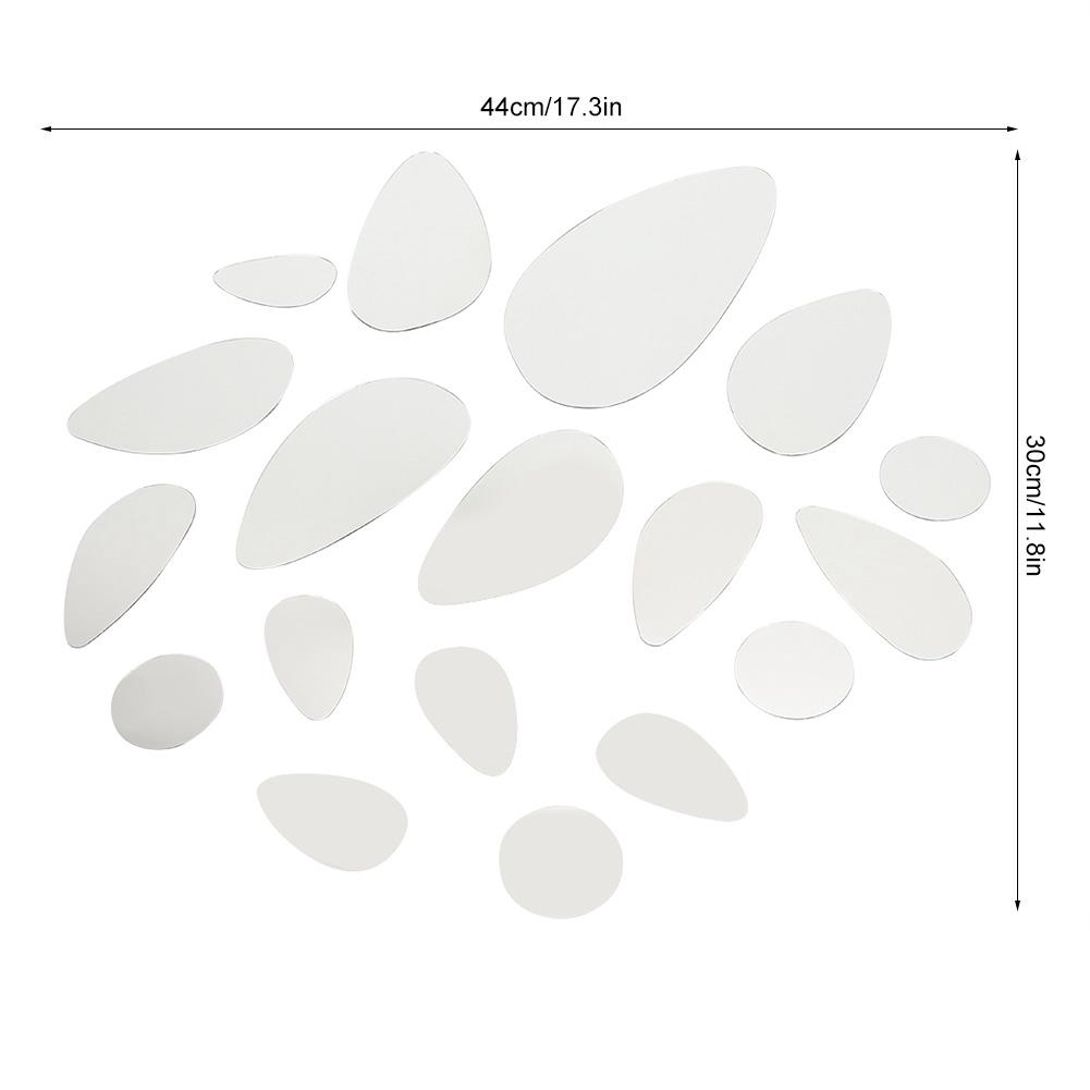 Decorative Oval Acrylic Mirror Wall Sticker Art Home DIY Frameless Backgrounds Decor Mirrors