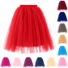 Women's Fashion Solid Color Half Skirt Party Ballet Puff Skirt Five Layer Mesh Skirt