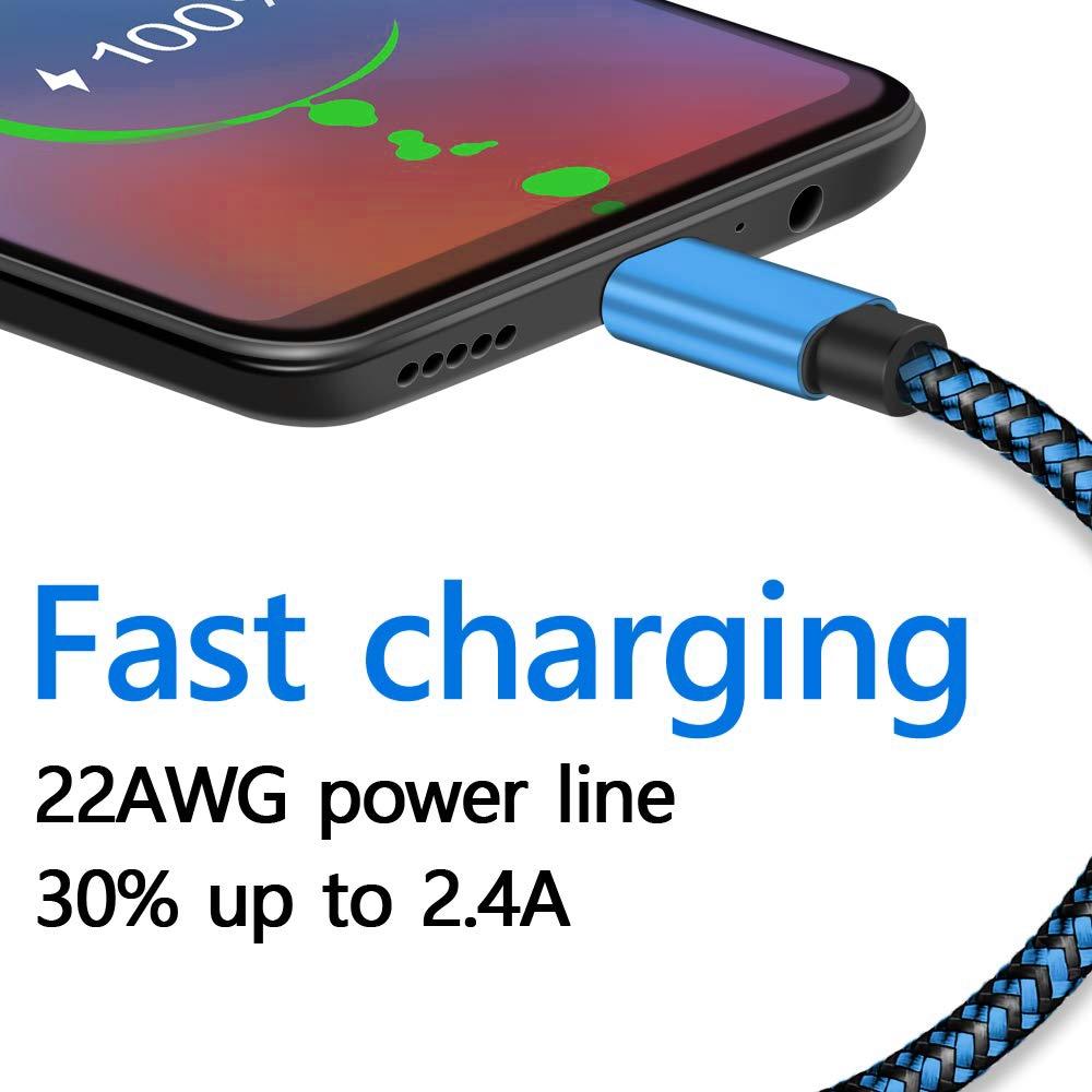 Кабель USB Type C Date Sync 2.4A для быстрой зарядки, нейлоновый плетеный провод, зарядный кабель для мобильных телефонов Huawei Android 1M 2M 3M