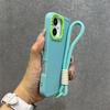 Силиконовый чехол для телефона с амортизацией для iPhone 11-17 Pro Max Plus с матовым покрытием и ремешком на запястье