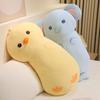 Ice Silk Cartoon Animal Plush Pillow Stuffed Yellow Duck Pink Pig Blue Elephant Long Bolster Plushie Sleeping Companion Gift