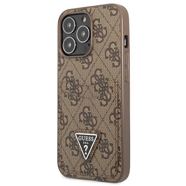 Etui do iPhone 13 Pro Guess 4G Cardslot Brązowy