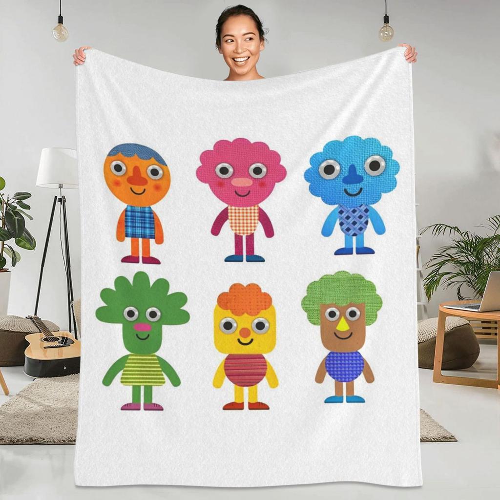 Noodle & Pals Blanket Cartoon Super Warm Aesthetic Plush Throw Blanket For Living Room Decorative Flannel Bedspread Bed Cover