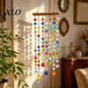 Crystal Wind Chime Pendant Suncatchers, Window Crystals Hanging Suncatcher, Colorful Glass Beads Chain Decorative Courtyard Chimes for Garden