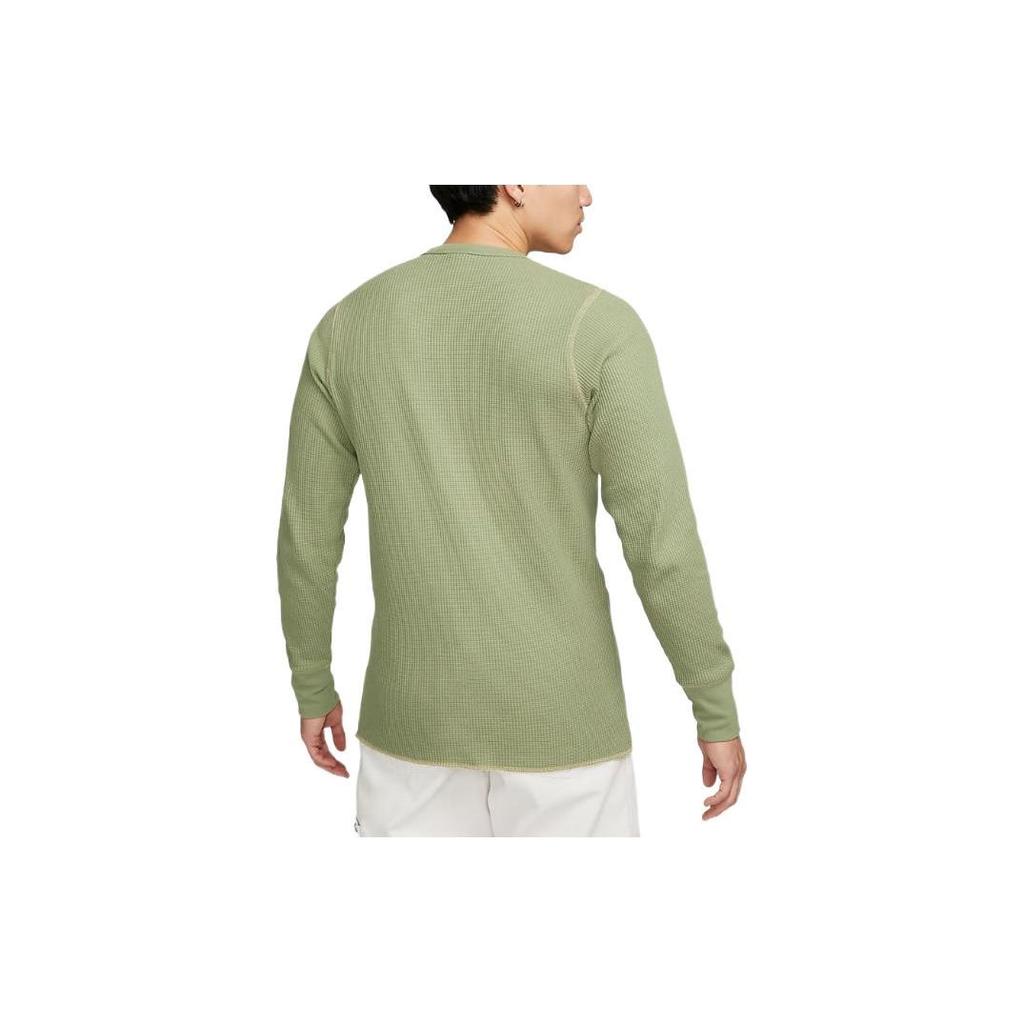 Nike Пуловер с круглым вырезом и логотипом Pure Color, футболка с длинными рукавами, мужские топы, масляно-зеленый DX0895-386