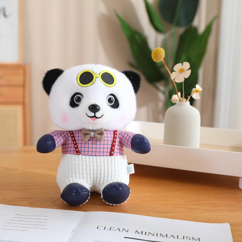 Panda Plush Adorable Toy With Bow Tie Sunglasses Stuffed Animal Gift Perfect