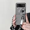 Модный Бренд Персонализированное Приложение Samsung Zflip3-4 Черно-Белый Тысяча Птиц Сетка Цветок Портативная Веревка Бант Защитный Чехол