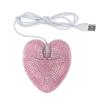 Crystal Optical Mouse with 1200 Perfect for Women and Compatible with and Cute, Portable, Small, Heart-shaped USB-wired DPI, Children, PCs, Laptops,
