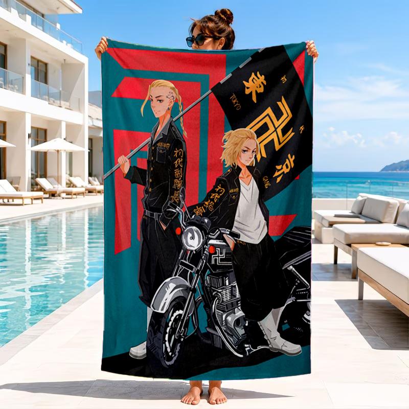 Tokyo anime Beach Towel, Microfiber Beach Towel, Perfect For Pool, Beach, Travel, Home Decor Beach Party Fan gifts
