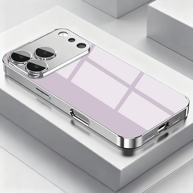 Metal Technology Tempered Glass Electroplated Case For 17 16 15 14 13 12 11 Pro Max Plus 16E 17E Shockproof Bumper Cover