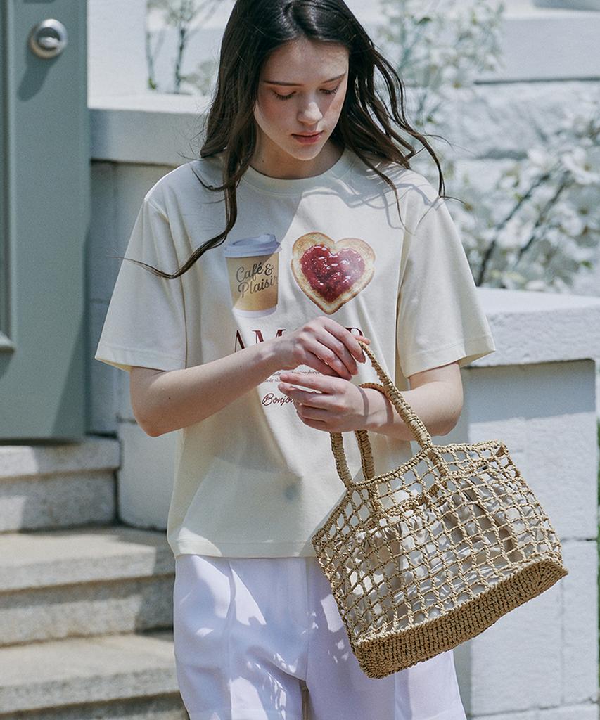 MALOUPE 5218 Amor Graphic T-Shirt (Yellow)