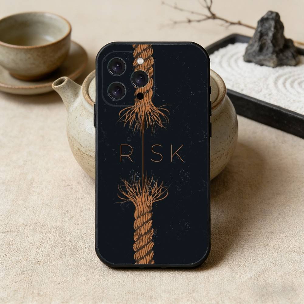 Чехол для телефона Day Trader Trading RISK RICH для iPhone 17, 16, 15, 14, 13, 12 Plus, Max, Мягкий силикон, Черный