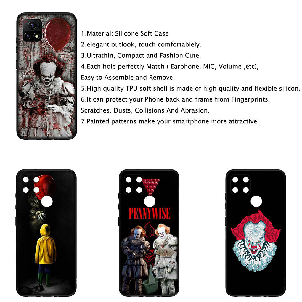 Чехол для iPhone 16 15 Xiaomi Redmi Note 14 13 12 11 Pro Max X 16e Samsung Galaxy S25 S24 S23 Moto OPPO Huawei Pennywise чехол для телефона Стивена Кинга «Оно»