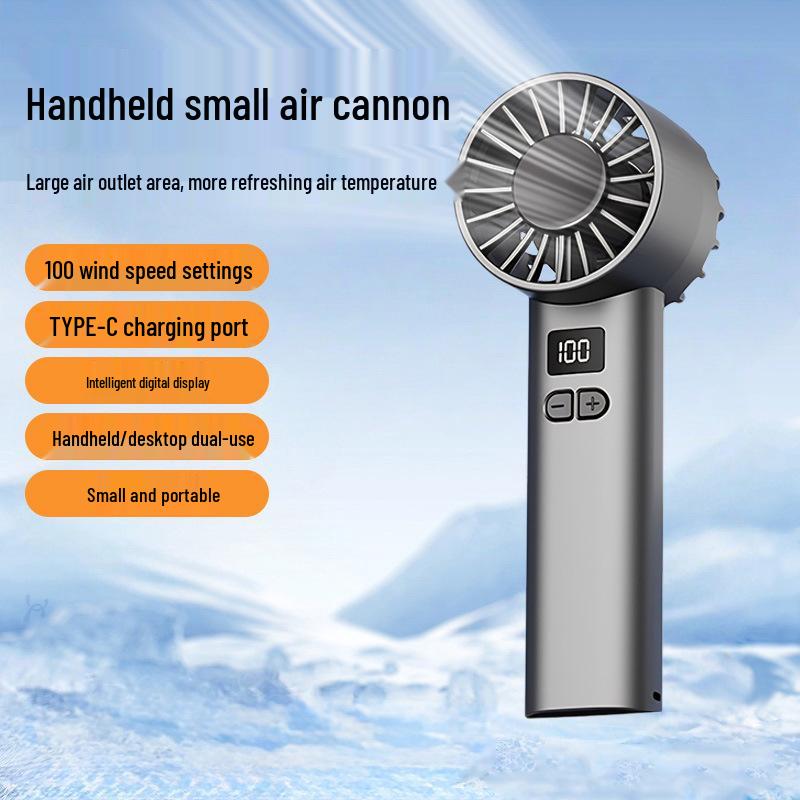 JK107 Handheld Fan: Ultra-long Battery, Powerful Cooling, 100-Speed Ice-feel Breeze