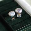 Aurora White Natural Freshwater Baroque Irregular Petals Small Stone Keshi Pearl Earrings S925 Sterling Silver Elegant Gift