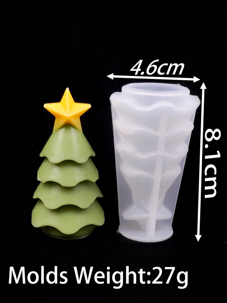 3D Форма для свечи в виде рождественской елки, силиконовая, DIY, набор для изготовления свечей в виде снеговика, ручная работа, мыло, гипс, смола, инструменты для выпечки, праздничные подарки