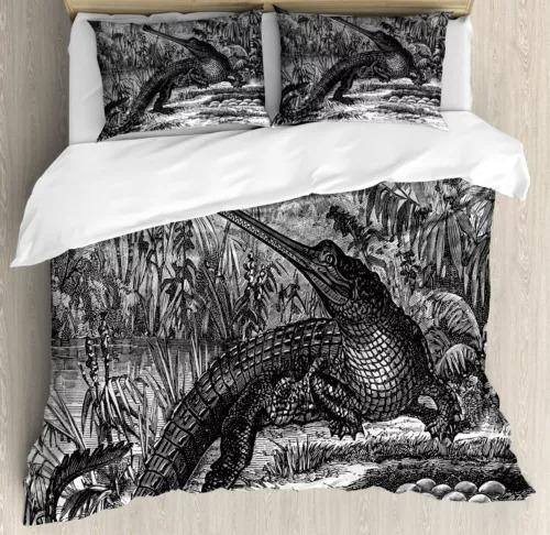 Crocodile Duvet Cover Set Bed Decoration First Choice Gift Suitable For Children Boys Girls And Adults Soft Warm And Breathable