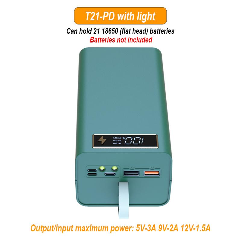 T21 21x18650 фонарик, зарядное устройство, держатель для аккумулятора, чехол «сделай сам», двойной USB 18650, чехол для аккумулятора, организация хранения
