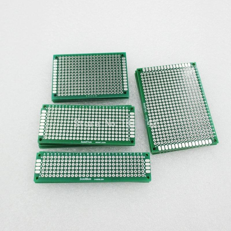 4PCS/Lot 5x7 4x6 3x7 2x8cm Double Side Prototype Diy Universal Printed Circuit PCB Board Protoboard Pcb Kit