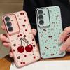 Чехол Bowknot Cherry Print Clear Slim для Samsung S25 Ultra S24 FE S23 A56 A36 A16 A55 A15 A26, мягкая силиконовая противоударная пленка для объектива, чехол для телефона