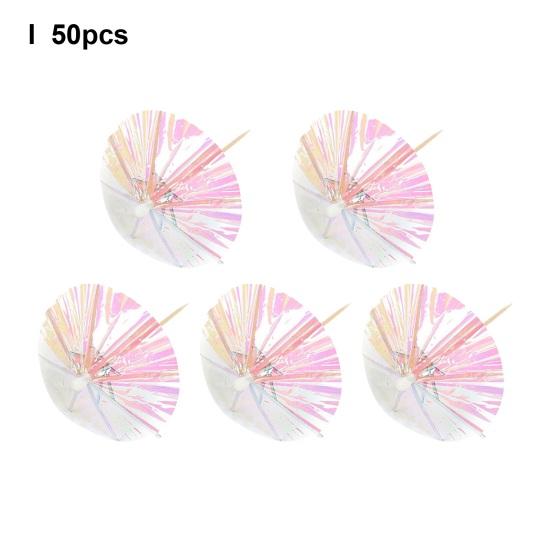 50 Pcs Cocktail Picks Hawaiian Party Decor Food Drink Picks Cupcake Toppers Umbrella Sticks for Summer Birthday Pool Parties